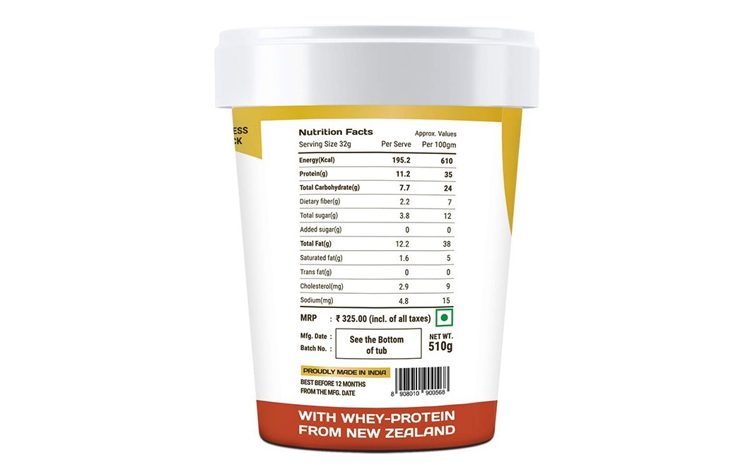 Pintola High Protein Peanut Butter Creamy Organic Jaggery   Jar  510 grams